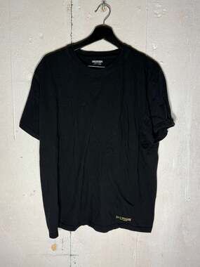 True Religion Men's Extra Large Black T-Shirt with Gold Hem Logo